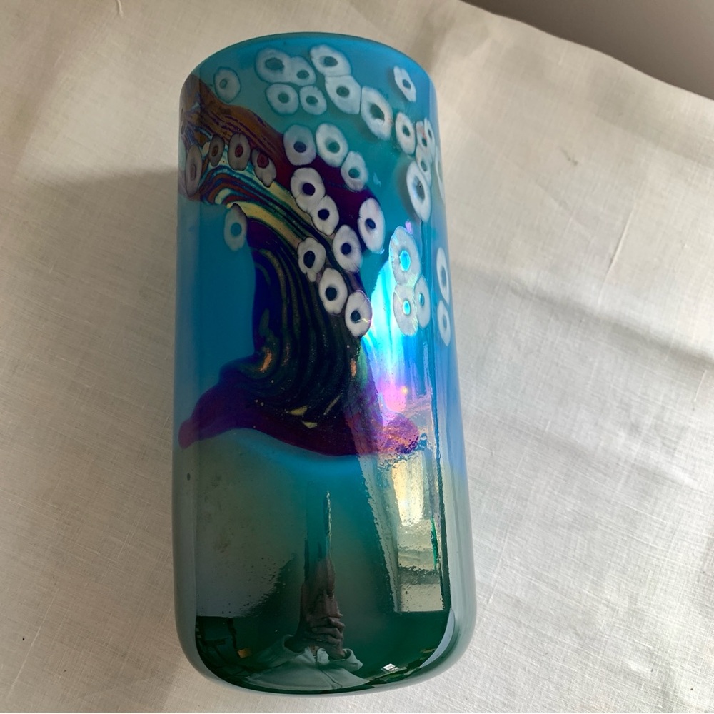 Robert Held Art Glass Vase Iridescent Freeform Vintage 1981 Calgary - Picture 7 of 9